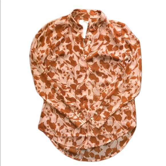 A New Day Floral Light Pink/Rust Blouse - Picture 6 of 8